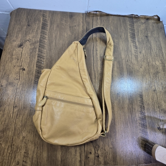 Vtg AmeriBag The Healthy Back Bag Leather Sling Backpack Made In Usa main image 12